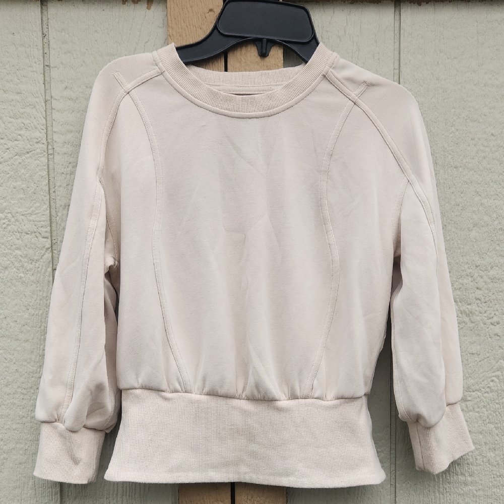 Lululemon Softstreme Ribbed-Hem Pullover Neutral Ivory Softgirl Minimalist 2‎ XS